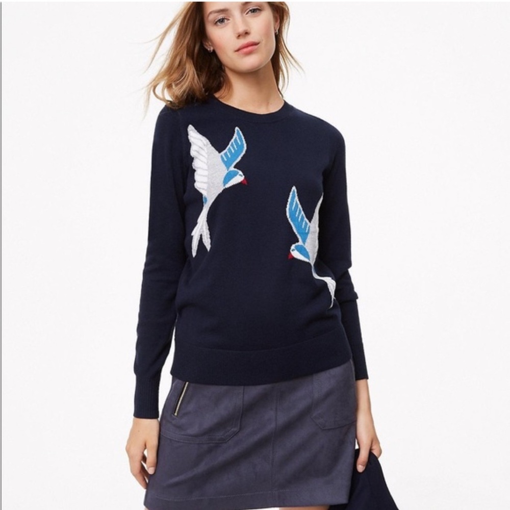 ANN TAYLOR LOFT Crewneck Bird Sweater